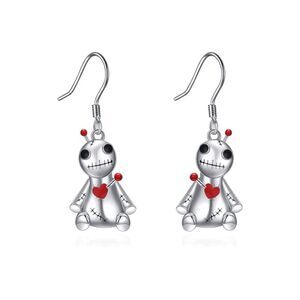 Gothic punk little voodoo doll earrings